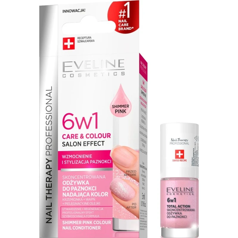 Eveline Cosmetics Nail Therapy 6w1 Shimmer Pink 5ml