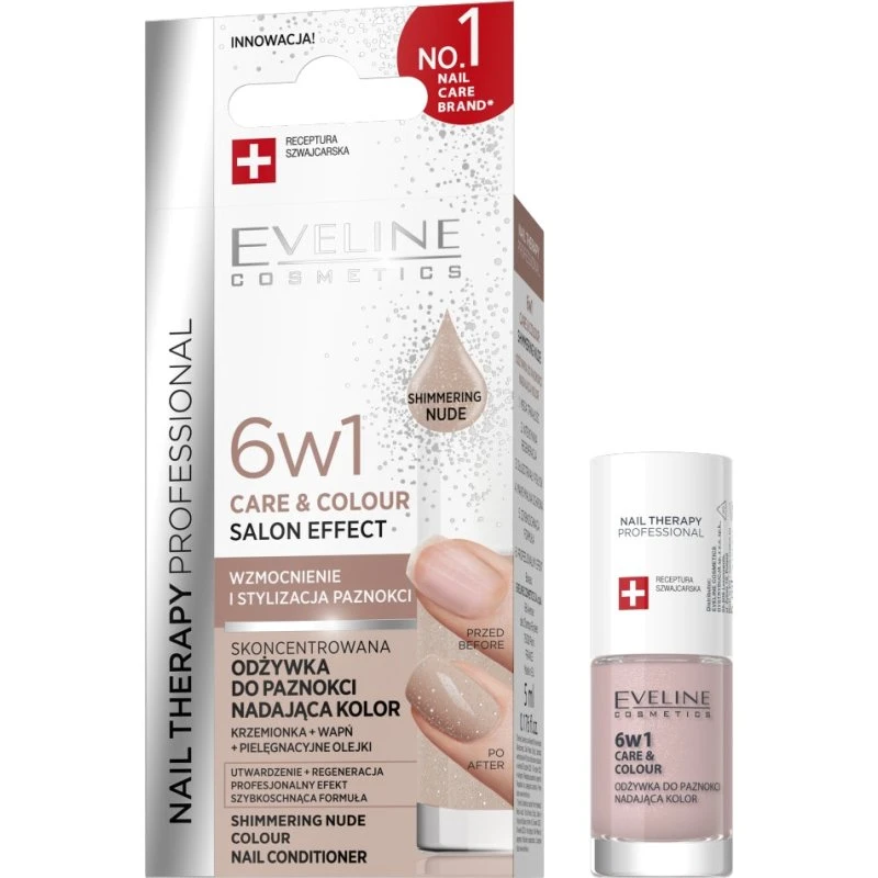 Eveline Cosmetics Nail Therapy Professional 6w1 Shimmering Nude 5ml