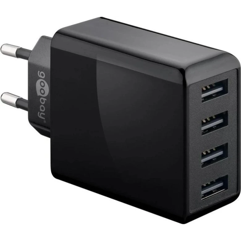 Goobay 4-portowa ładowarka USB (30 W) czarna