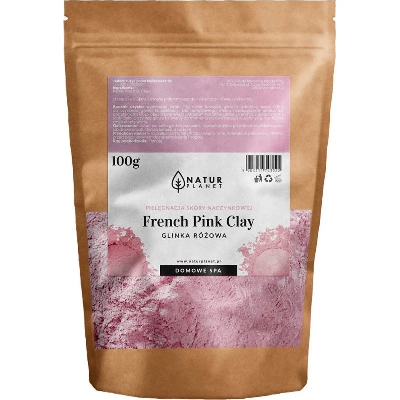 Natur Planet Glinka różowa oryginalna francuska 100g