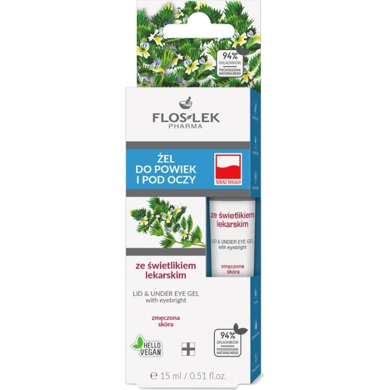 Floslek Żel ze świetlikiem 15ml – kojąca pielęgnacja pod oczy