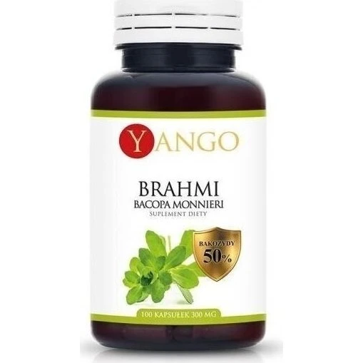YANGO Brahmi Bacopa Monnieri 100 kapsułek (50% bakozydów)