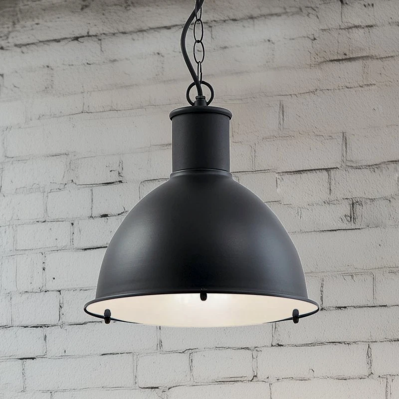 Lindby Lampa wisząca zewnętrzna Luciane, czarna, Ø 31,8 cm