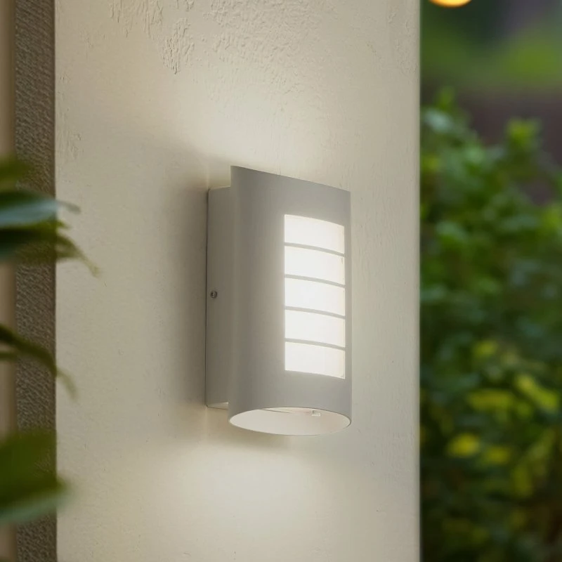 Lindby Ismael Kinkiet zewnętrzny LED, biały, aluminium, 26,8 cm