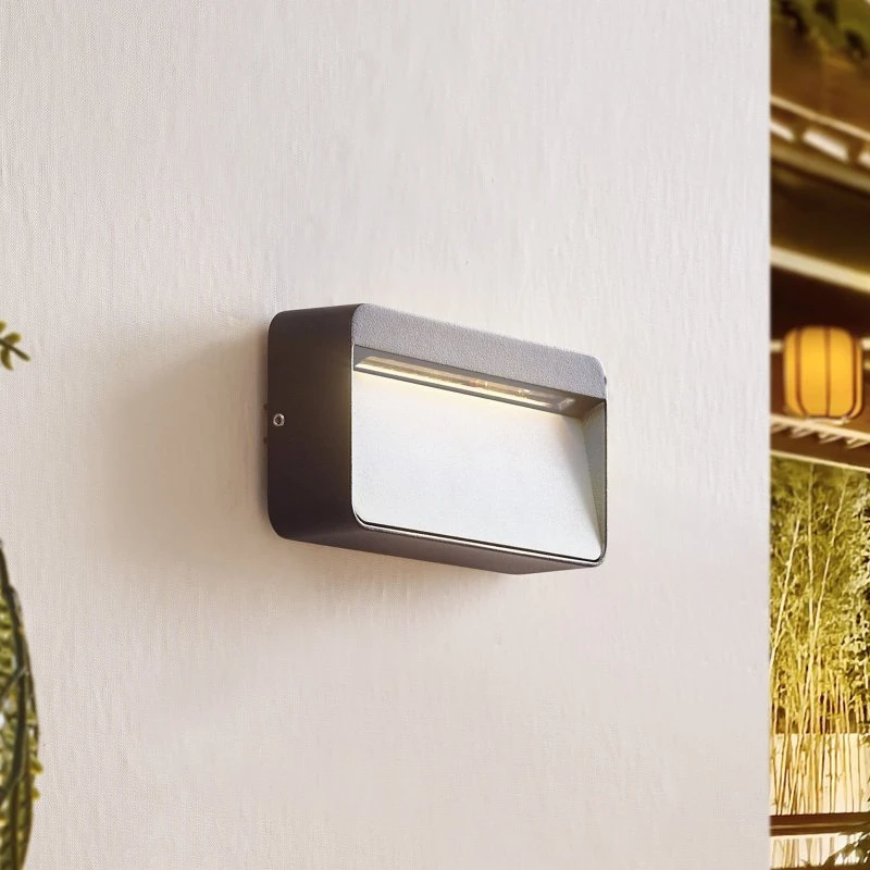 Lucande Tiburia Kinkiet zewnętrzny LED, czarny, aluminium