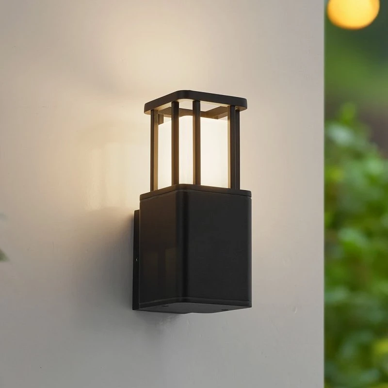 Lucande Dakil Kinkiet zewnętrzny LED, czarny, aluminium