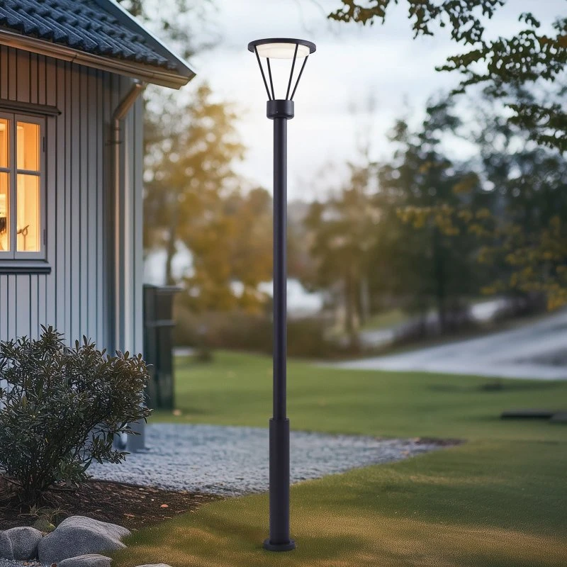 Lucande Elario LED Lampa Parkowa H222 Czarna - 222 cm