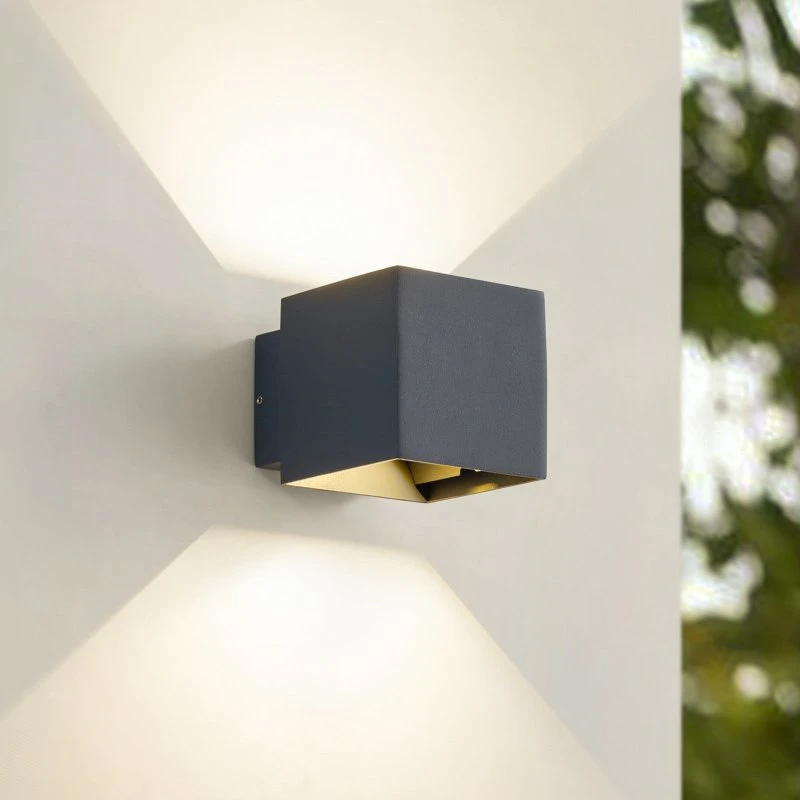 Lindby Esani LED Lampa Ogrodowa Antracytowa - Kinkiet Zewnętrzny