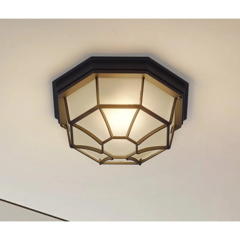 Lampa sufitowa zewnętrzna Lindby Idril, antracyt, Ø 26,5 cm