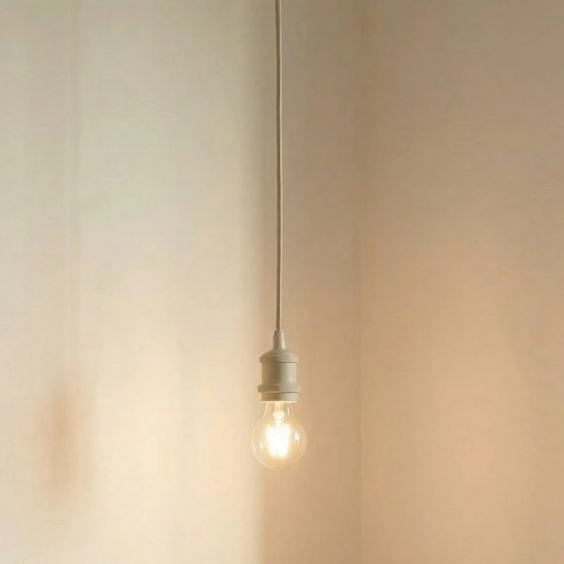 Lindby Hattie Lampa wisząca E27, beżowa, aluminium, Ø 5 cm