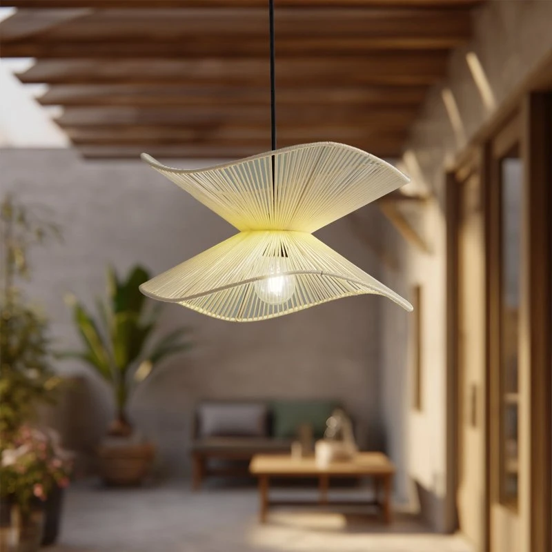 Lindby Valdorin - Lampa wisząca zewnętrzna, beżowa, IP44