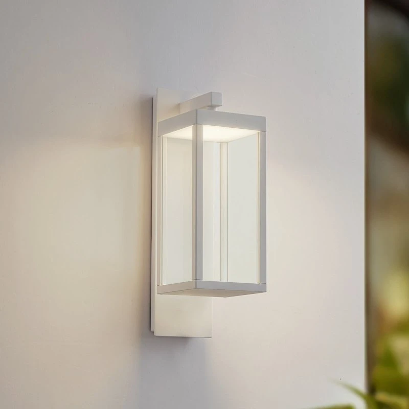 Lucande Ferdinand Kinkiet zewnętrzny LED, biały, 38 cm