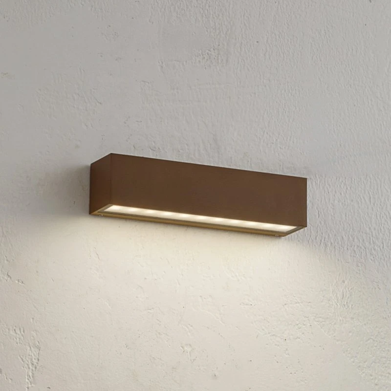 Lucande Lengo Kinkiet Zewnętrzny LED, 25cm, Brązowy, Downlight