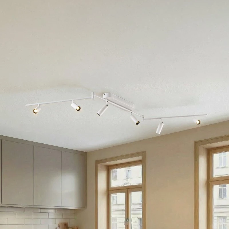 Lampa sufitowa LED Lindby Eldrin, 6-punktowa, biała