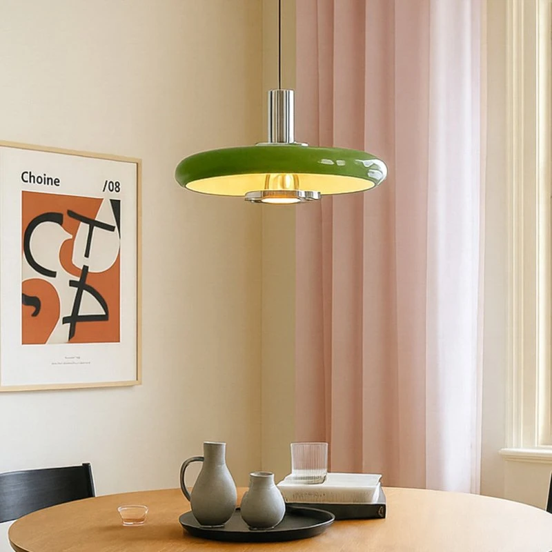 Lindby Branford Żyrandol Retro Zielony Metalowy Ø 35 cm