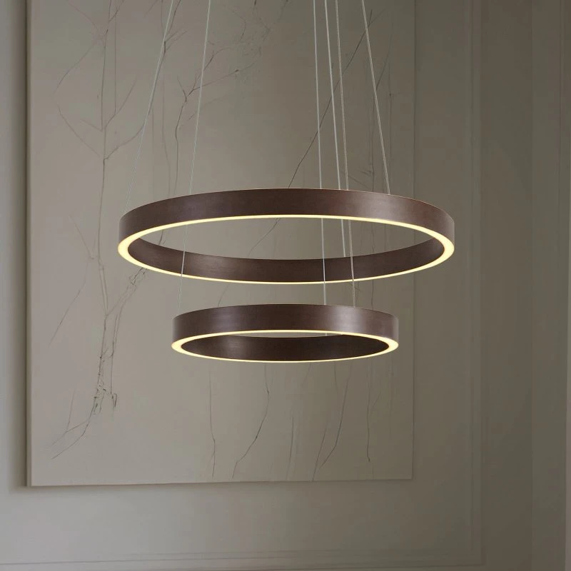 Lucande Yonam Żyrandol LED, Ø 60 cm, Brązowy, CCT