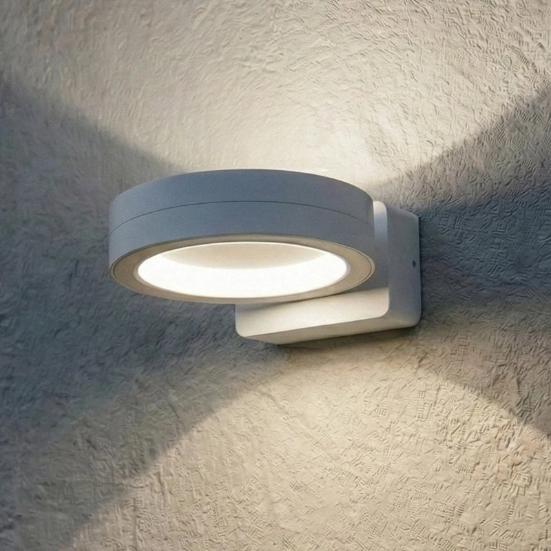Lindby Selviro Kinkiet Zewnętrzny LED, Biały, Ø 20 cm, IP65