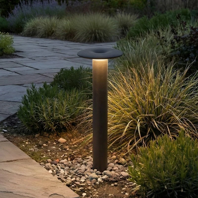 Lucande Słupek oświetleniowy LED Haloa, czarny, 50 cm, IP54