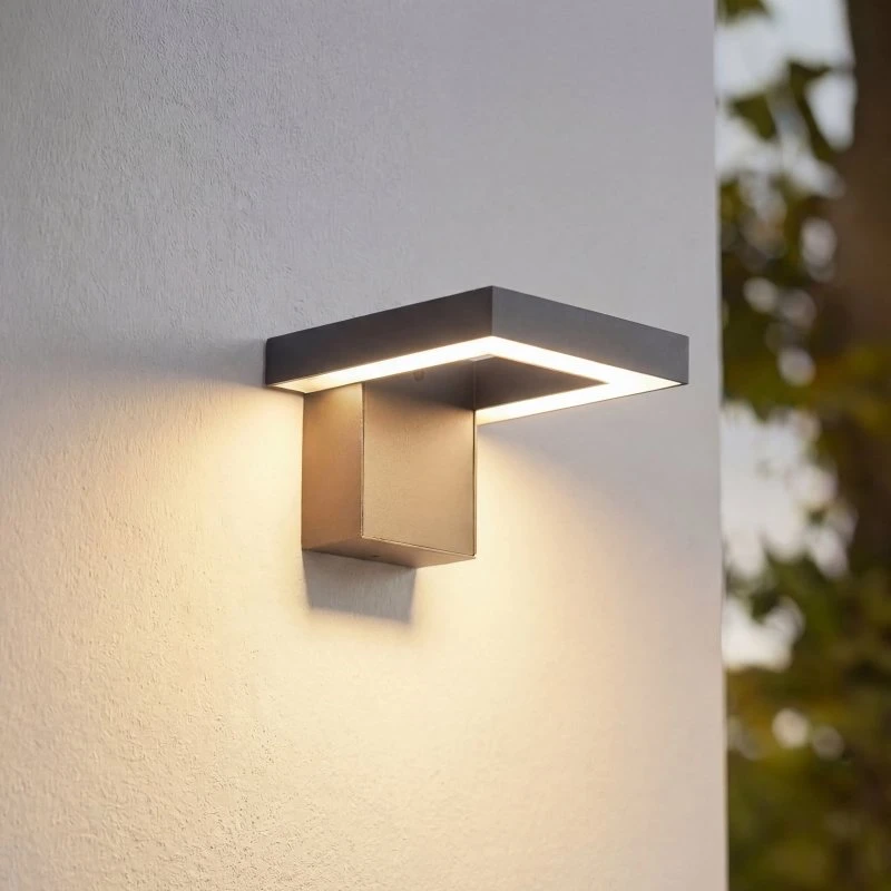 Lindby Orbin Kinkiet zewnętrzny LED, szary, odchylany, CCT, IP54