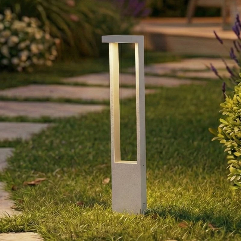 Lindby Słupek oświetleniowy LED Lonete, biały, 65 cm, IP65
