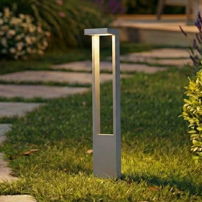 Lindby Lonete Słupek oświetleniowy LED, szary kamień, 65 cm