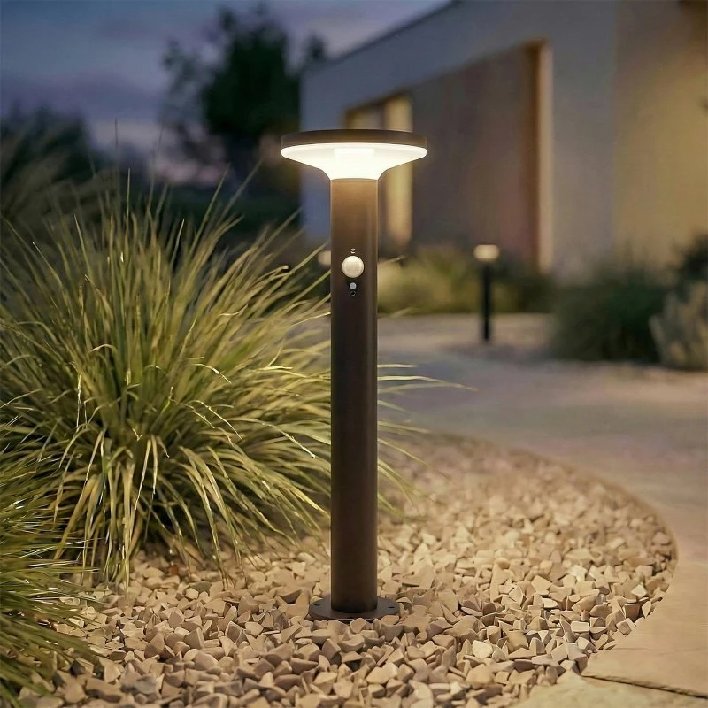 PRIOS Kalen Lampa LED na słupku z panelem słonecznym, 50 cm, czarna
