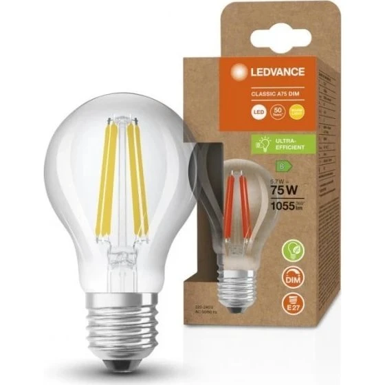 LEDVANCE Żarówka LED A60 E27 5,7W 2700K Ciepła Biała Filament Ściemnialna
