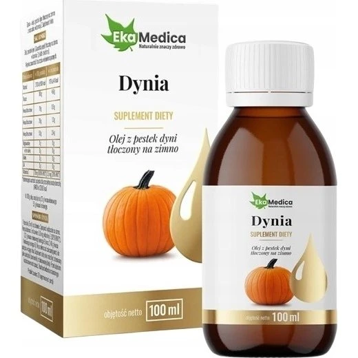 EkaMedica Olej z pestek dyni tłoczony na zimno 100ml z witaminą E