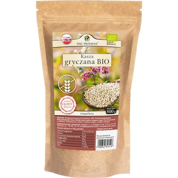 Pięć Przemian Kasza gryczana biała BIO bezglutenowa 800 g