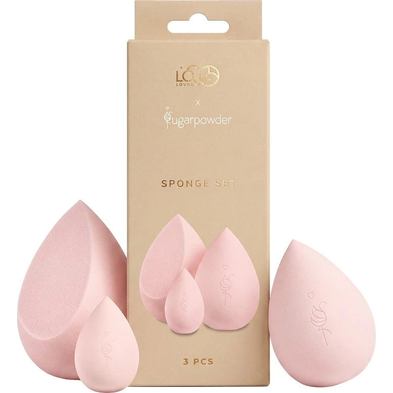 LOVRO x SugarPowder Sponge Set - Zestaw 3 gąbek do makijażu