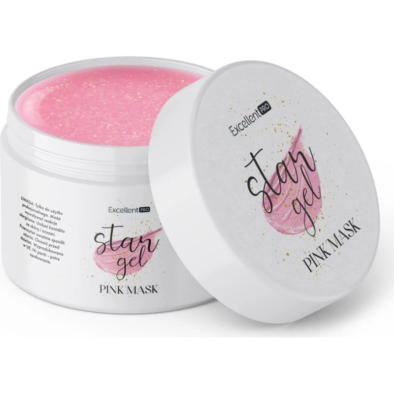 Excellent PRO Star Gel Pink Mask 50g - Mlecznoróżowy z efektem złota