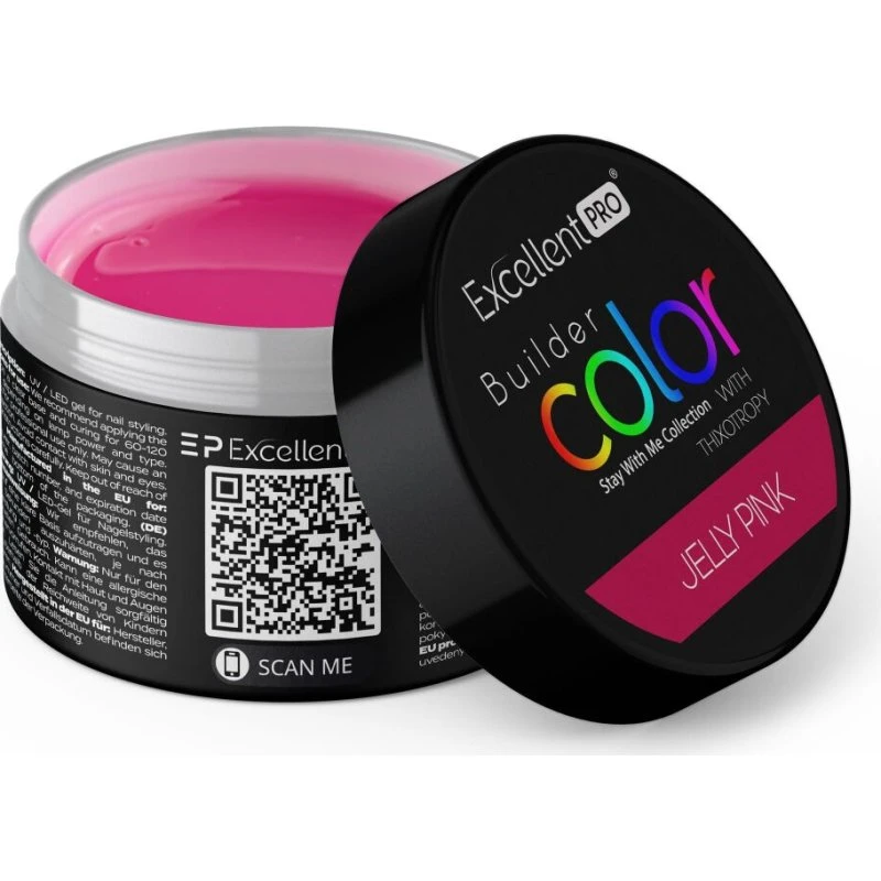 Excellent PRO Builder Color With Thixotropy żel budujący 15g Lacy Black