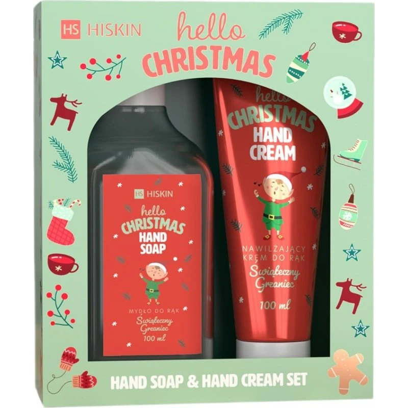 HiSkin Hello Christmas Zestaw: Krem do rąk 60ml + Mydło 200ml