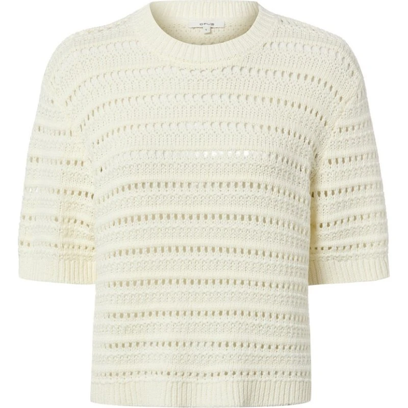 Opus Sweter z Dzianiny Ploomina weiss