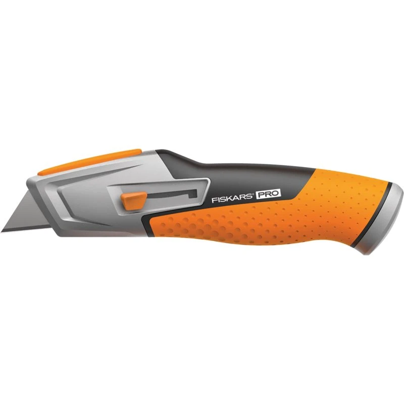Fiskars CarbonMax Nóż uniwersalny z chowanym ostrzem 177mm czarny/pomarańczowy