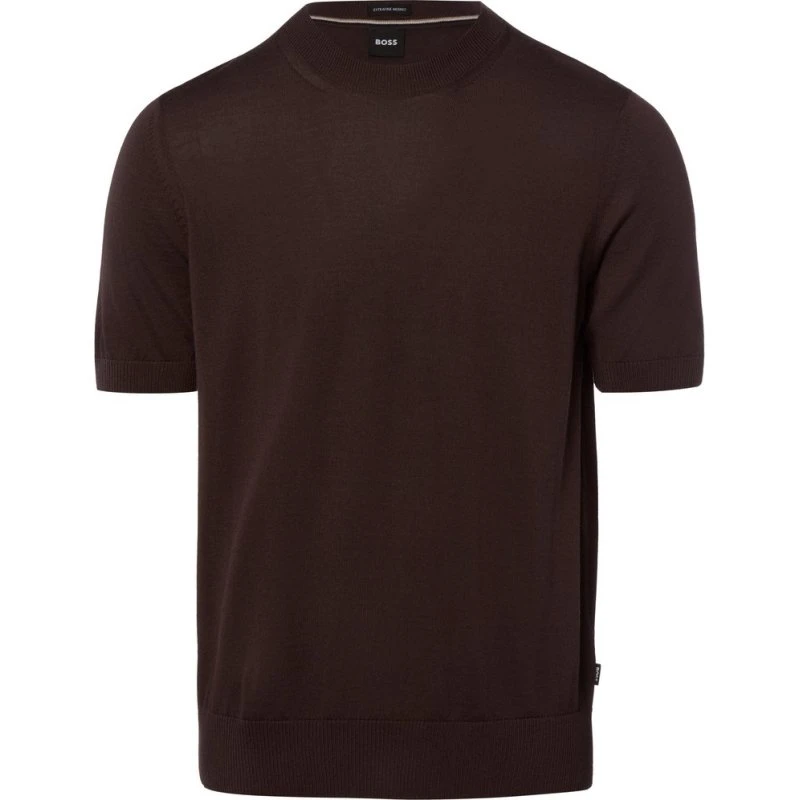 Boss Sweter Z Dzianiny Umauro Braun - Wełna Merino
