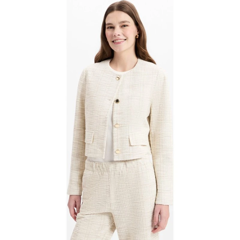 s.Oliver Black Label Marynarka Bouclé Beżowa 44