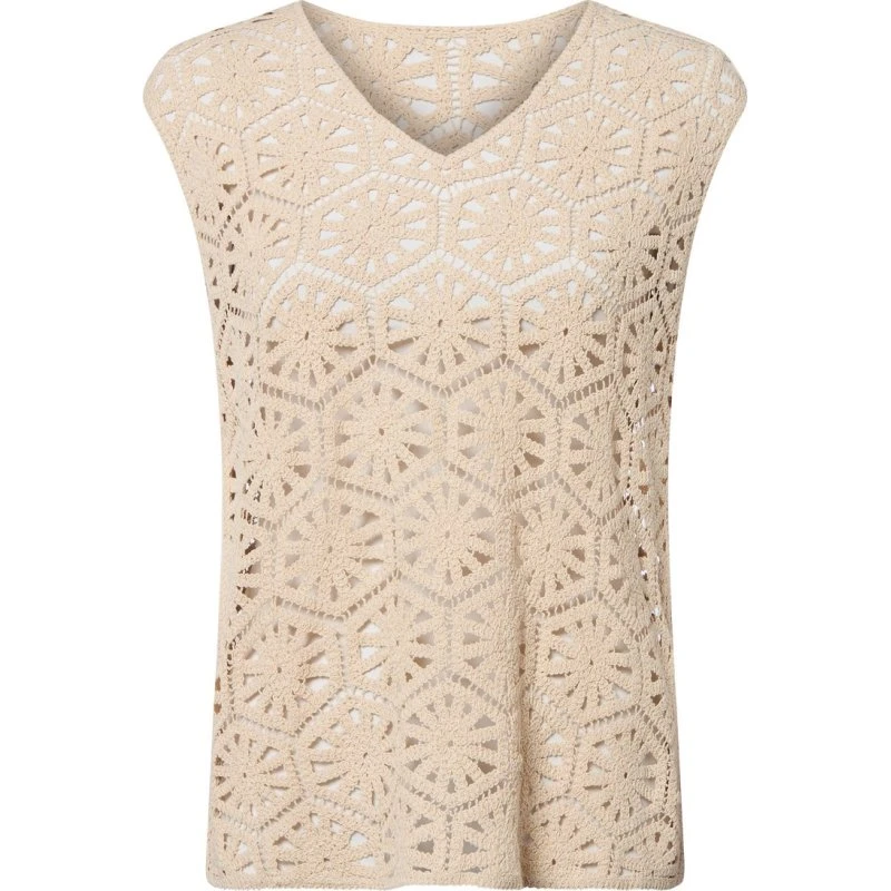 s.Oliver BLACK LABEL top na szydełku beżowy, M