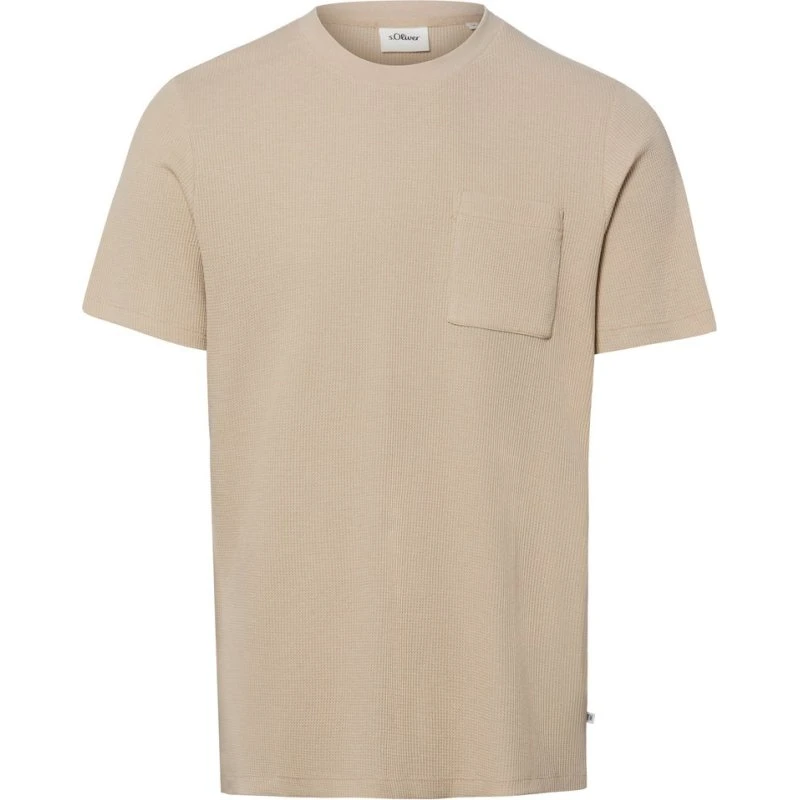 s.Oliver Koszulka Męska Brązowa M z Kieszenią
