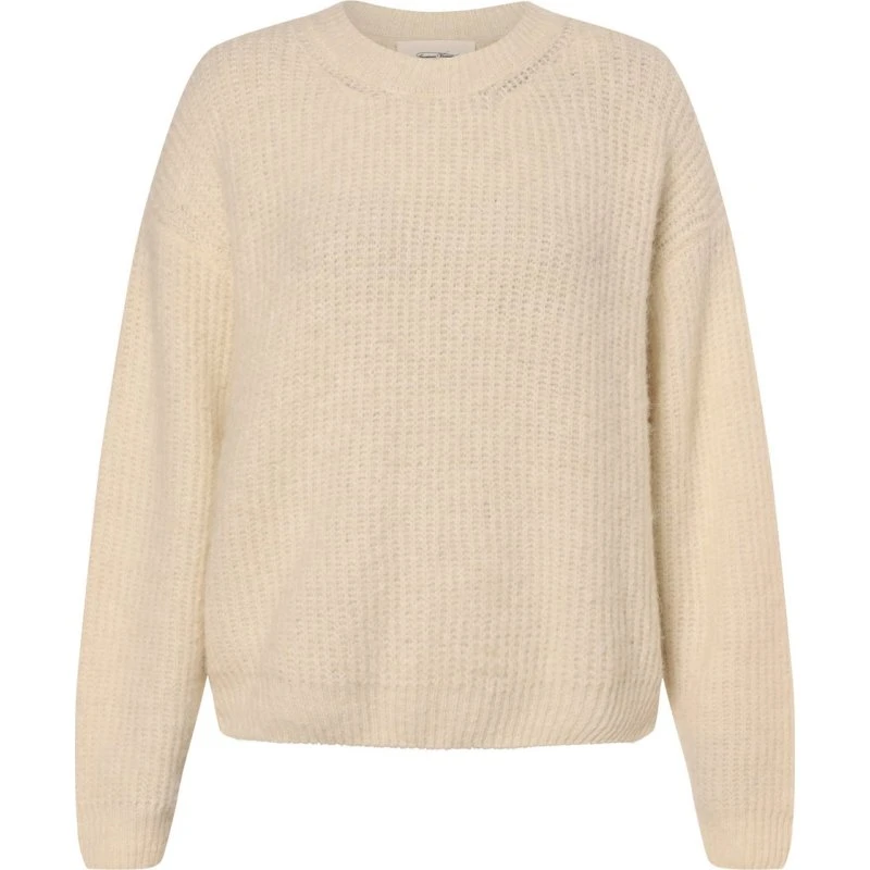 American Vintage Sweter z Alpaki, Beżowy/Biały, M