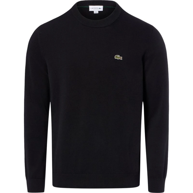 Lacoste Sweter z Cienkiej Dzianiny Męski - Czarny, Rozmiar 3