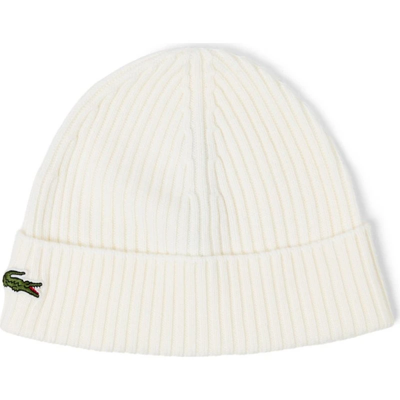 Lacoste Czapka Wełniana Męska Biała, One Size
