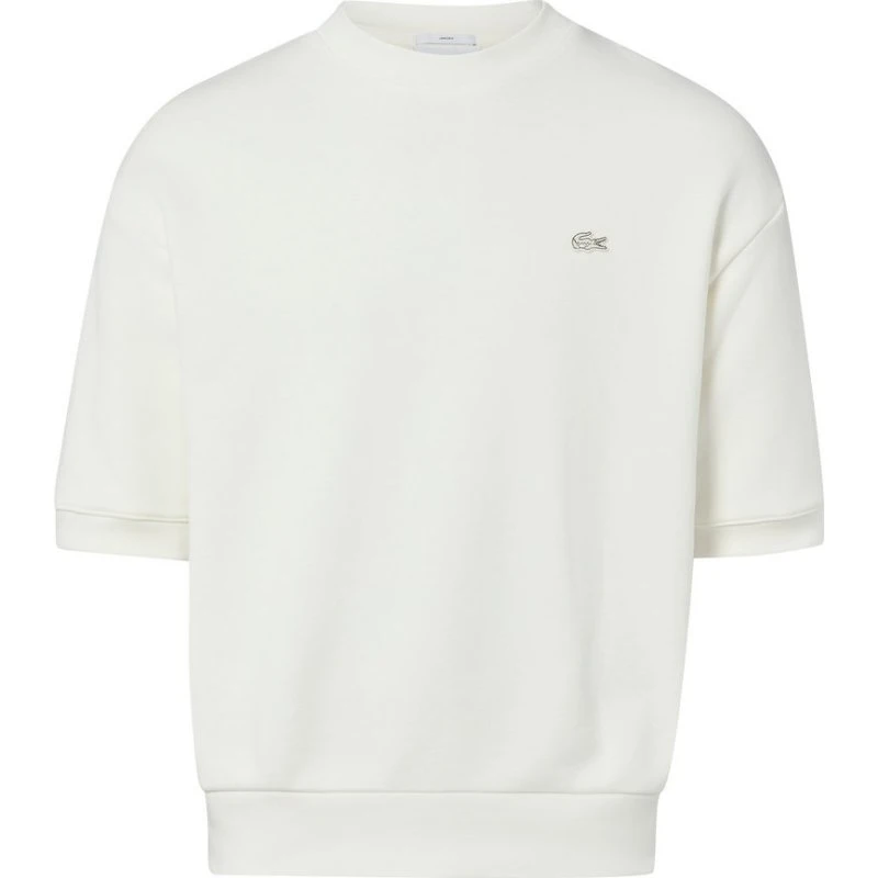 Lacoste Bluza Męska Biała z Krótkim Rękawem Relaxed Fit