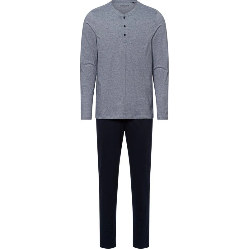 Schiesser Piżama Casual Essentials niebieska