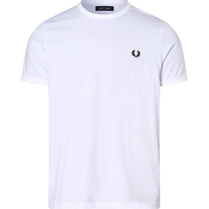 Fred Perry T-shirt męski biały z haftem