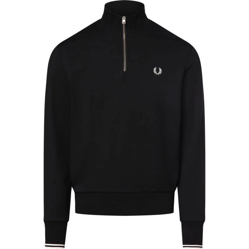 Fred Perry Bluza z Kapturem Schwarz z Detalem Brandowym