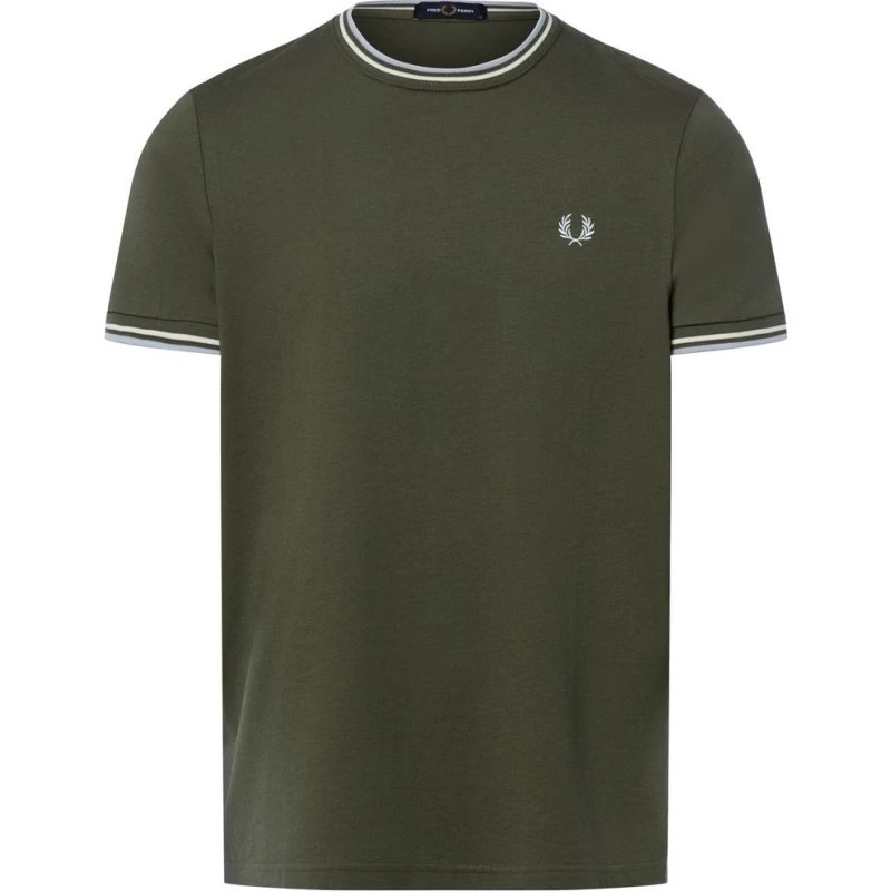 Fred Perry Koszulka Męska Gruen z Prążkowanymi Detalami