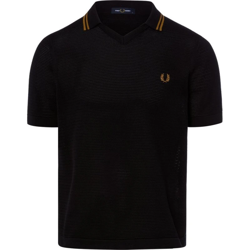 Fred Perry Koszulka Polo Dzianinowa Czarna