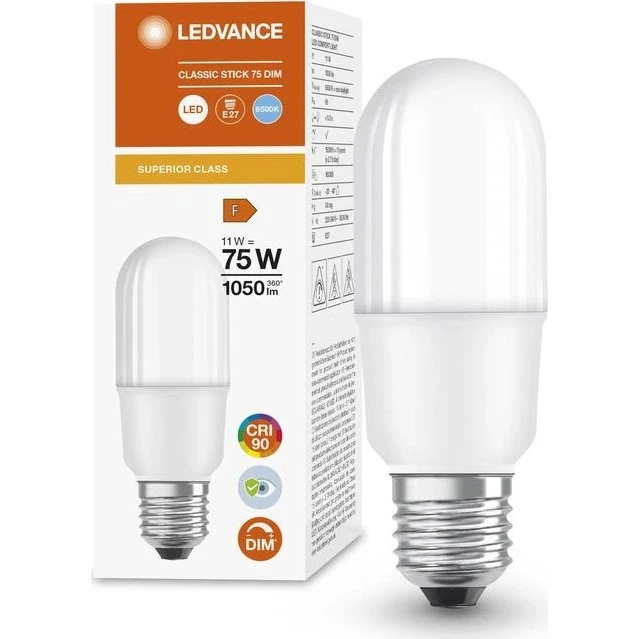 Ledvance Żarówka LED E27 11W 6500K CRI90 Ściemnialna
