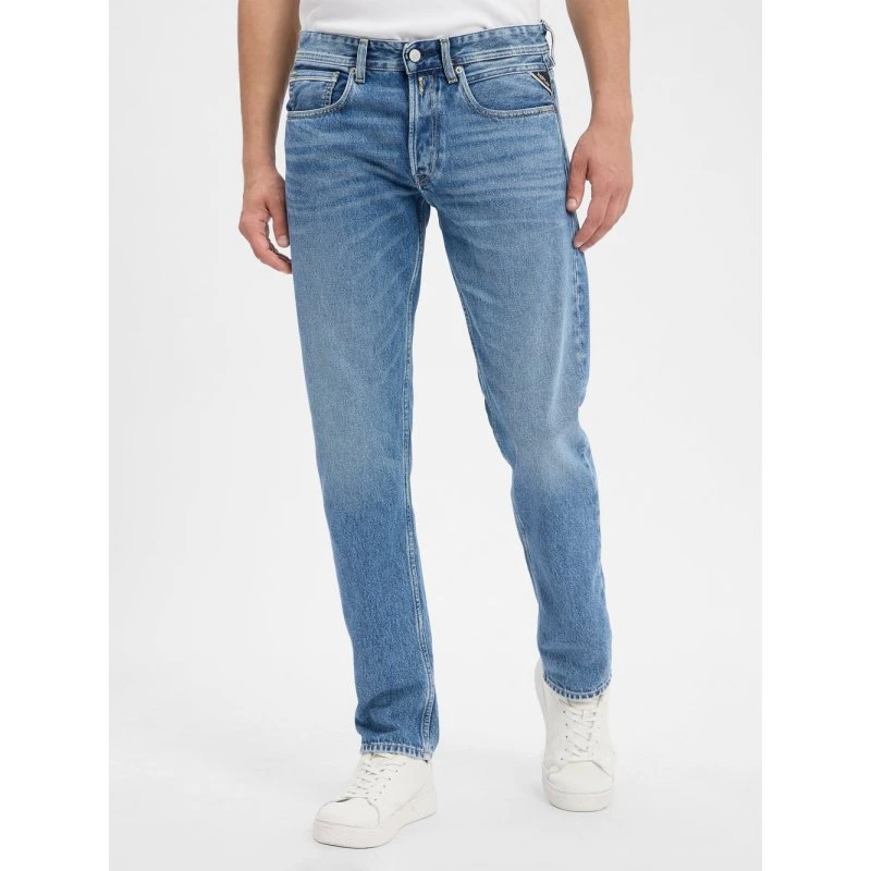 Replay Jeansy Grover Straight Fit niebieskie